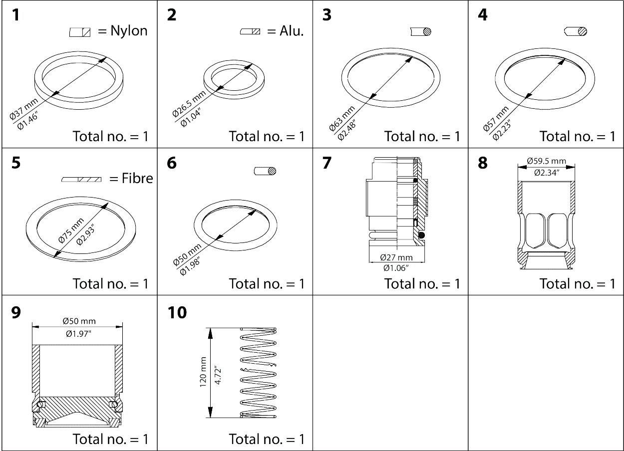 Danfoss Overhaul kit, Piston, sealing, packing gland