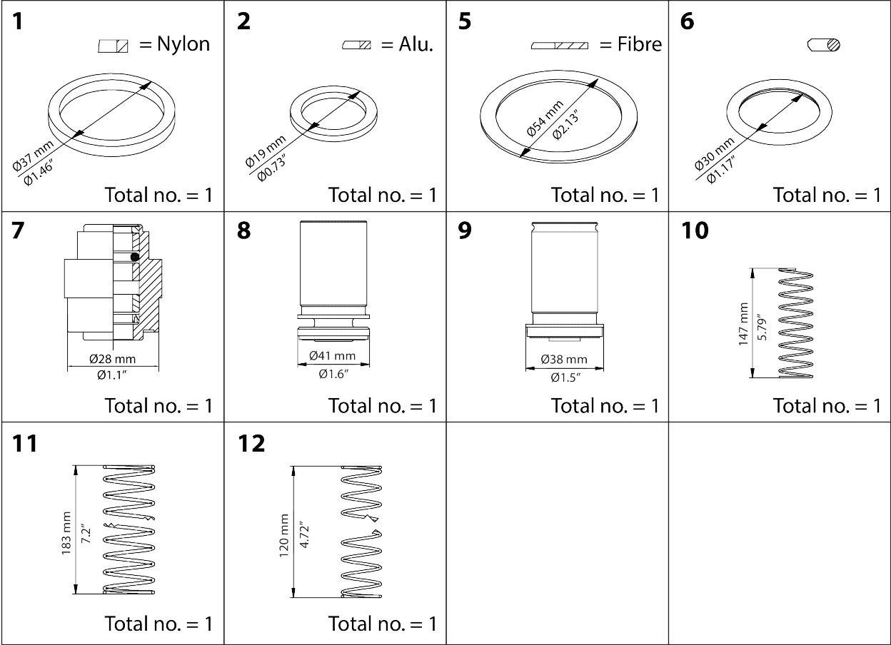 Danfoss Overhaul kit, Piston, sealing, packing gland