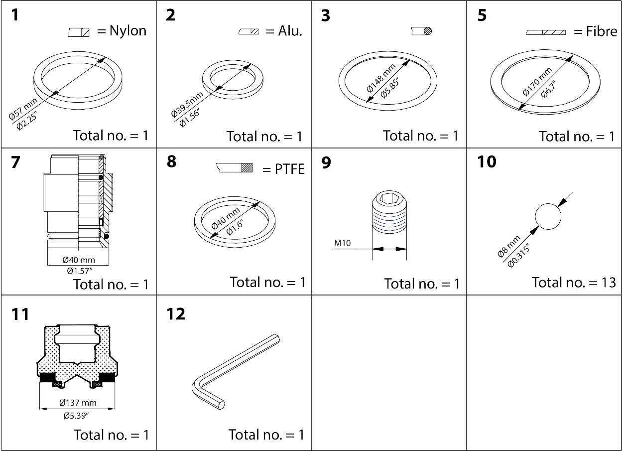 Danfoss Overhaul kit, Cone, sealing, packing gland