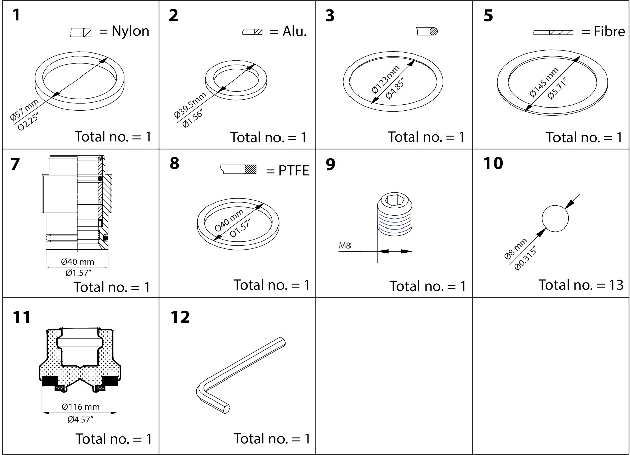Danfoss Overhaul kit, Cone, sealing, packing gland