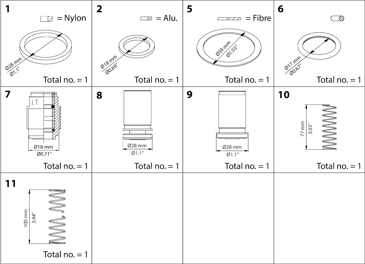 Danfoss Overhaul kit, Piston, sealing, packing gland