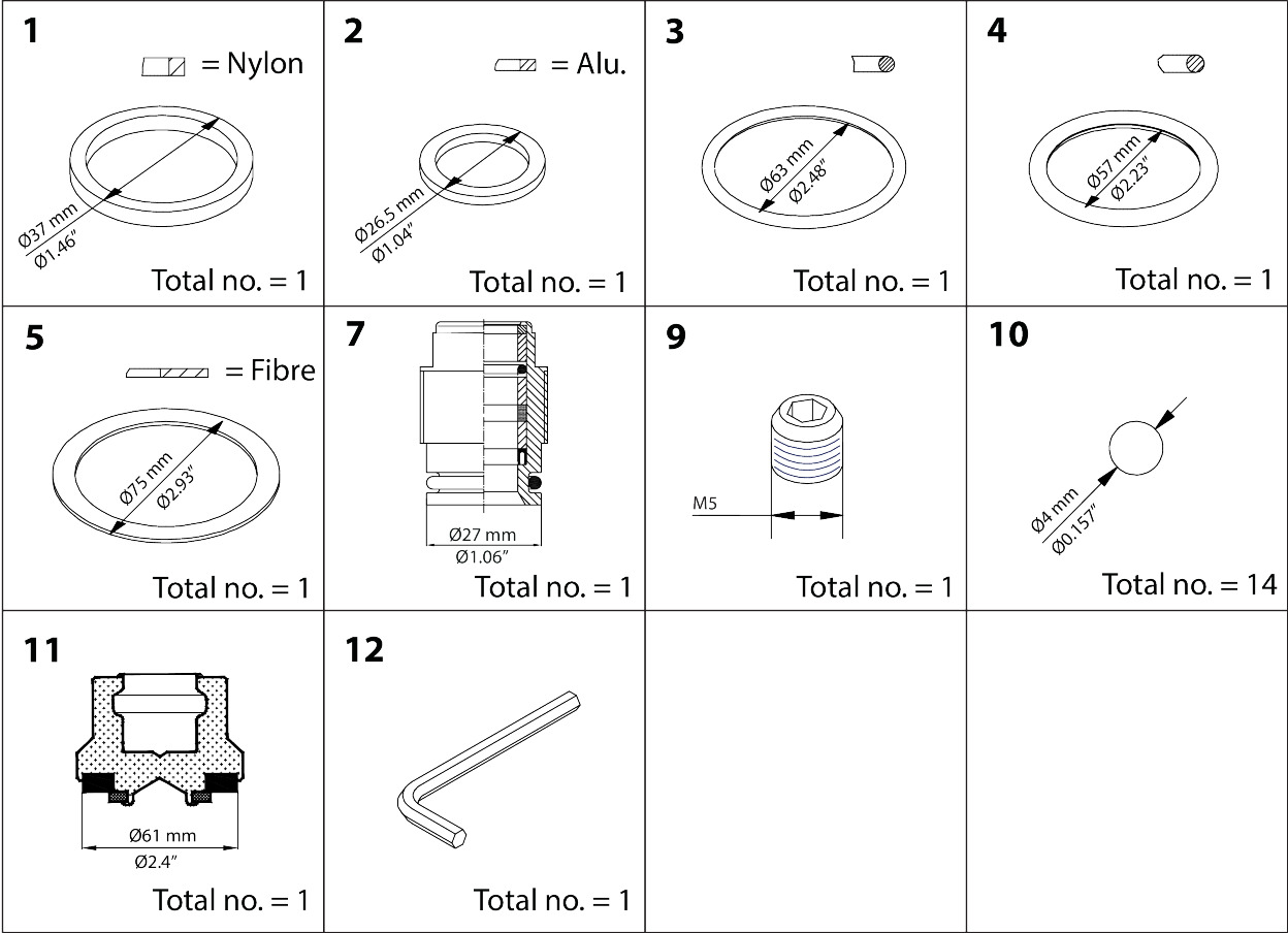 Danfoss Overhaul kit, Cone, sealing, packing gland