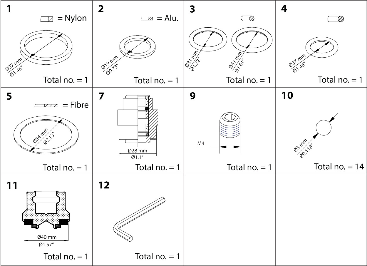Danfoss Overhaul kit, Cone, sealing, packing gland