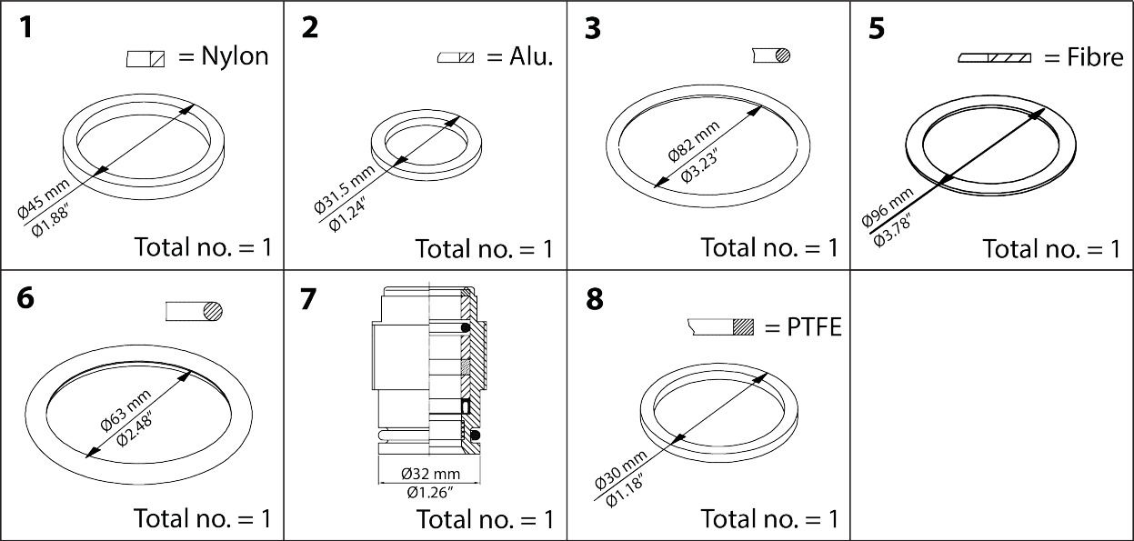 Danfoss Repair kit, Packing gland and sealing