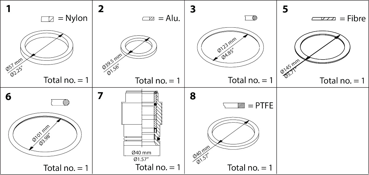 Danfoss Repair kit, Packing gland and sealing