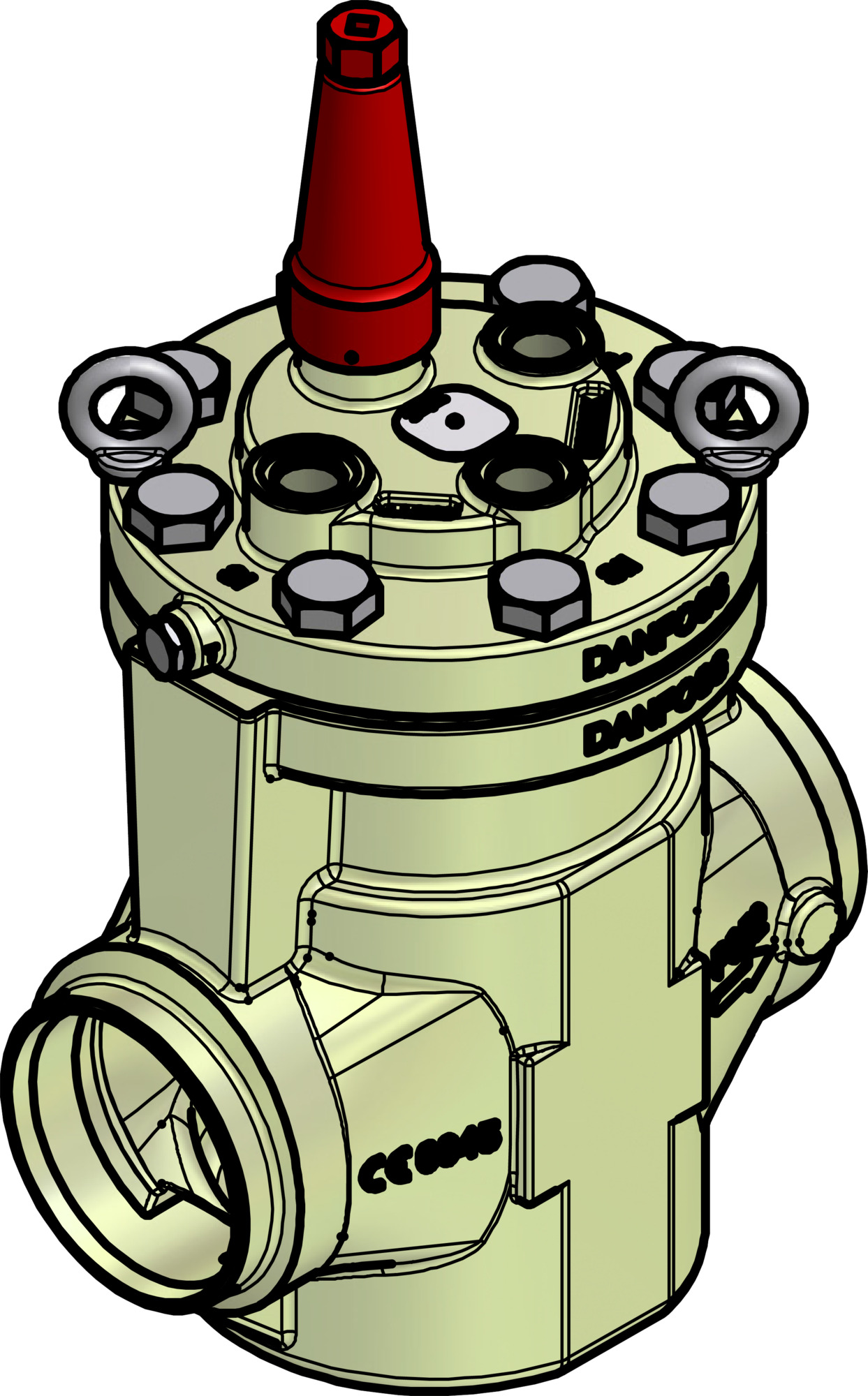 Danfoss Pilot operated servo valve, ICS 100, 100 mm, Butt weld