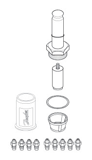 Danfoss Spare part, AKV 10P0/1/2/3/4/5/6/7/8 kit 3, Armature tube kit AKV 10P0-P8