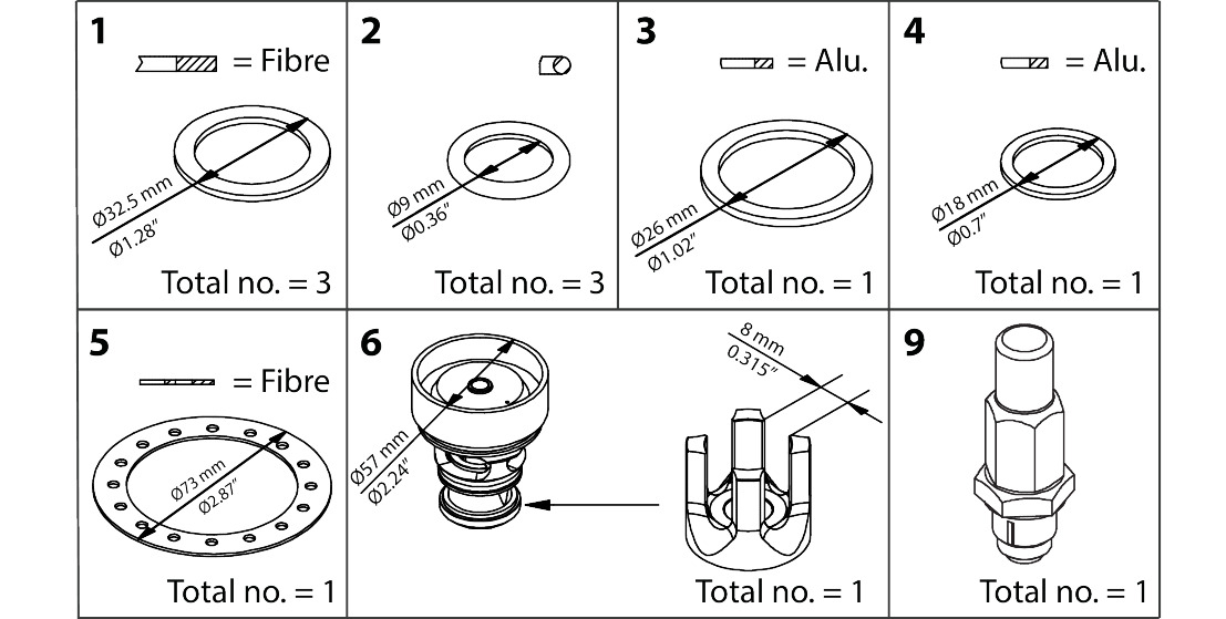 Danfoss Overhaul kit, Cone, sealing, packing gland