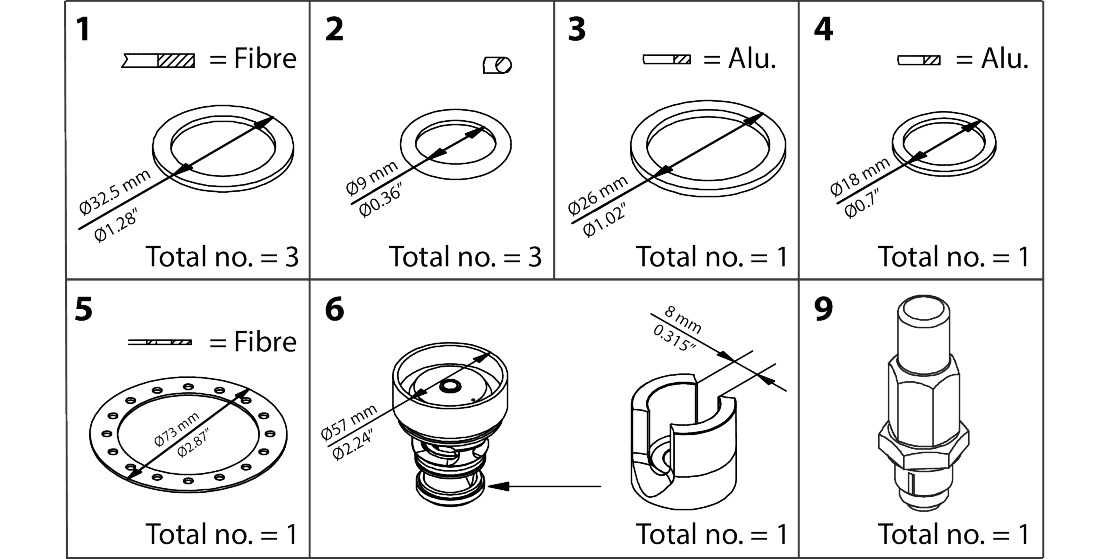 Danfoss Overhaul kit, Cone, sealing, packing gland