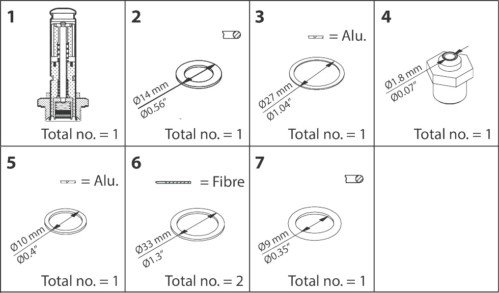 Danfoss Spare part, EVM NO, Repair kit