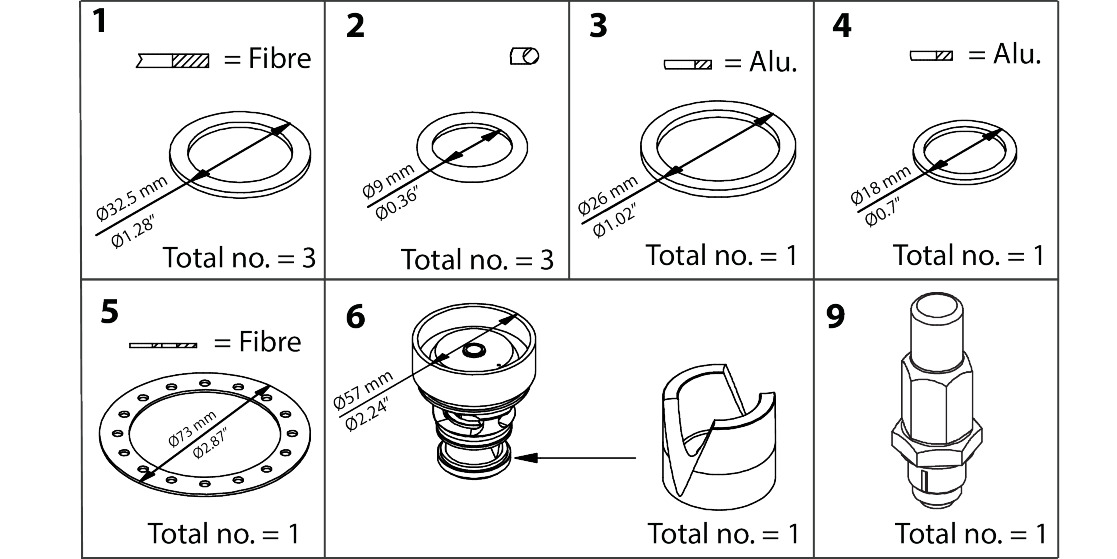 Danfoss Overhaul kit, Cone, sealing, packing gland