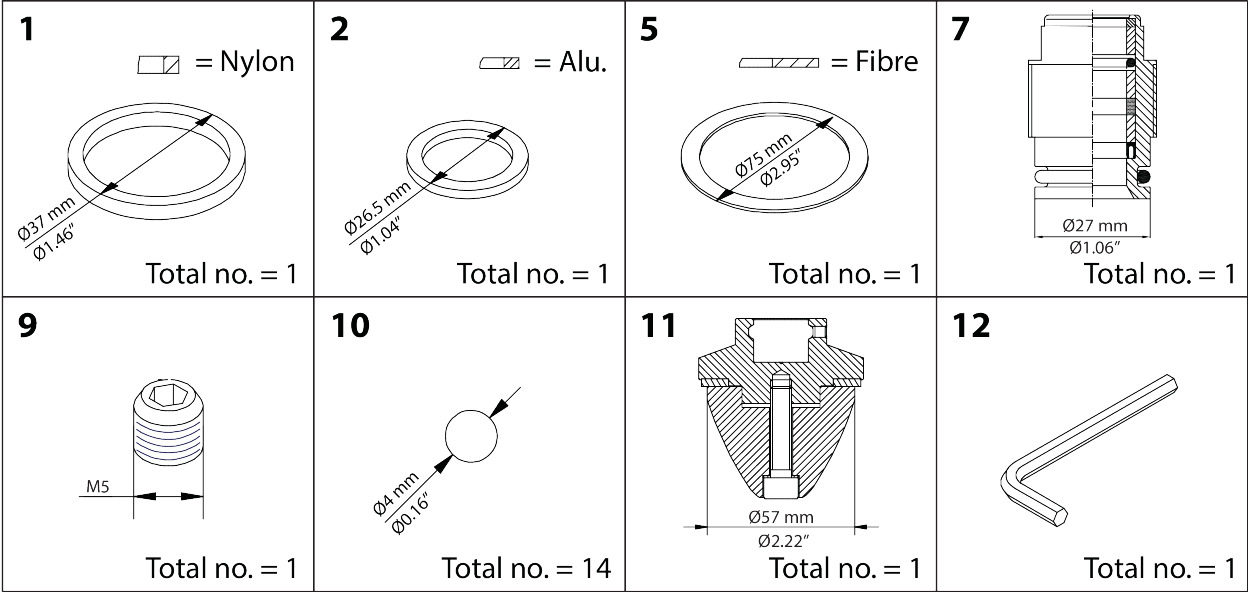 Danfoss Overhaul kit, Cone, sealing, packing gland