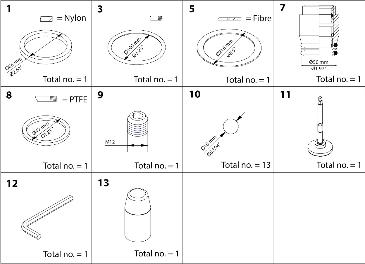 Danfoss Overhaul kit, Cone, sealing, spindle, P/G