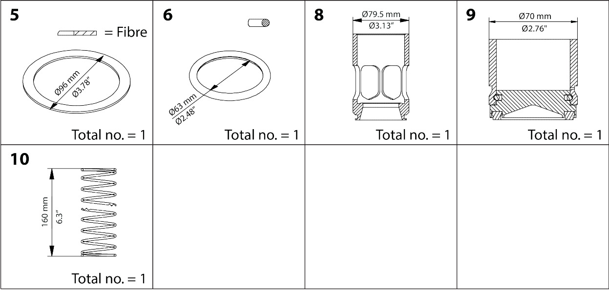 Danfoss Overhaul kit, Piston and sealing