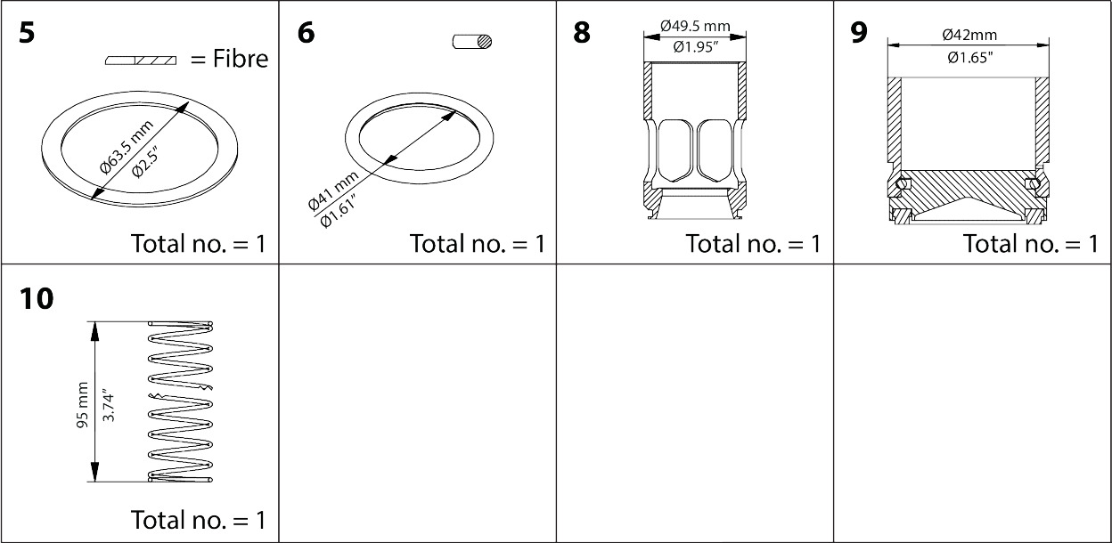 Danfoss Overhaul kit, Piston and sealing