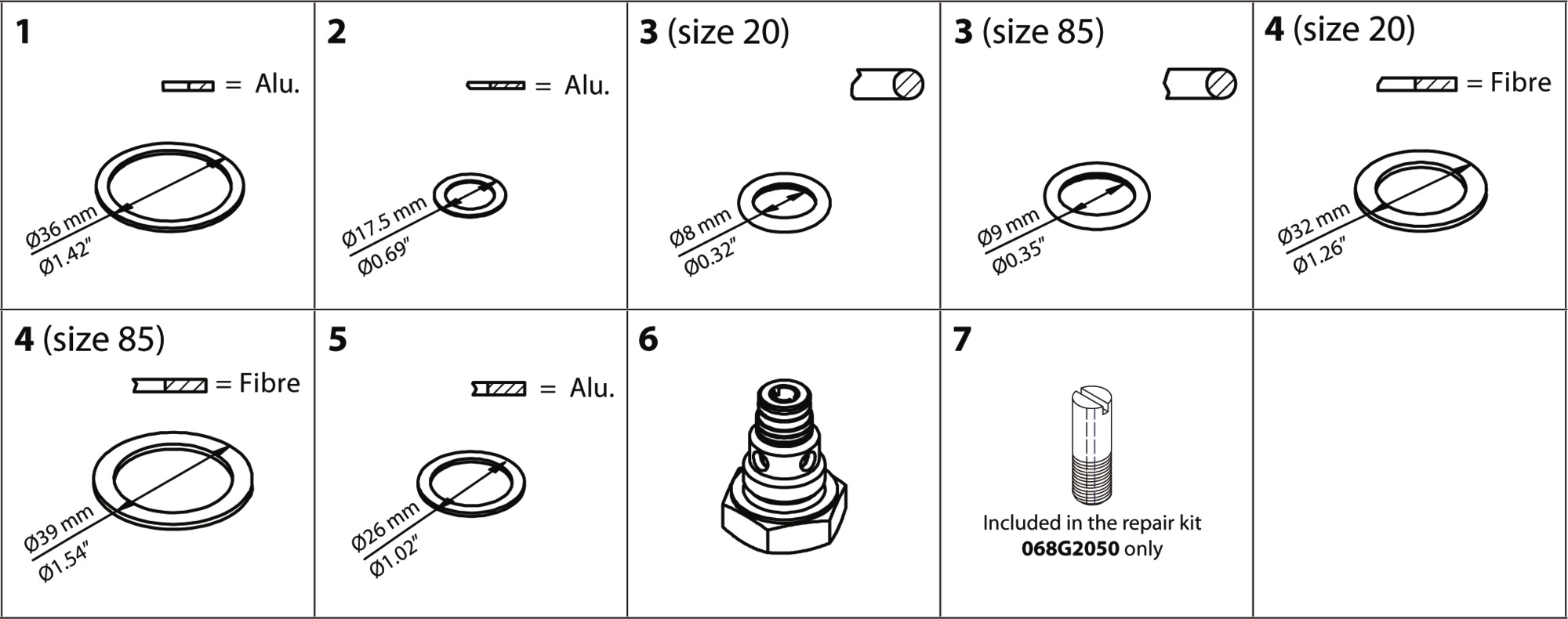 Spare parts for Thermostatic injection valves, ammonia refrigerants