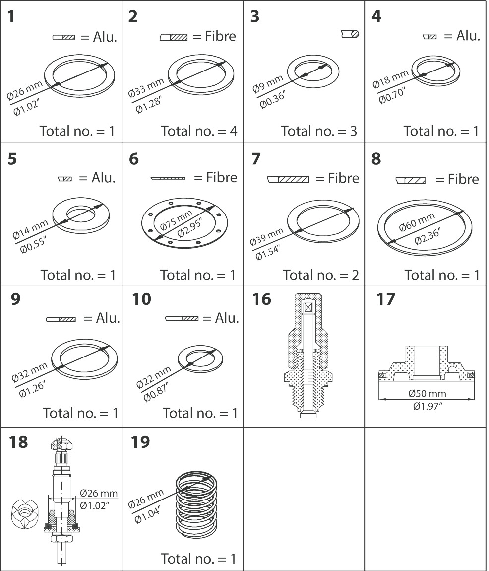 Danfoss Spare part, PMC, size 20-5, Overhaul kit
