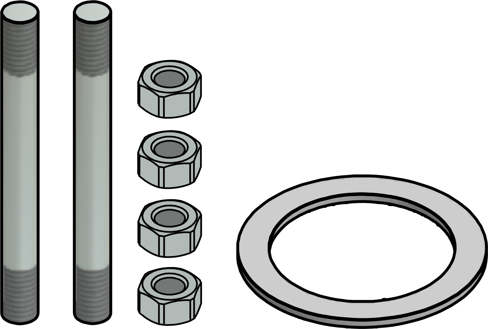 Danfoss Flanges, Staybolt set M12 x 115 TEA /TEAT/TEVA 20