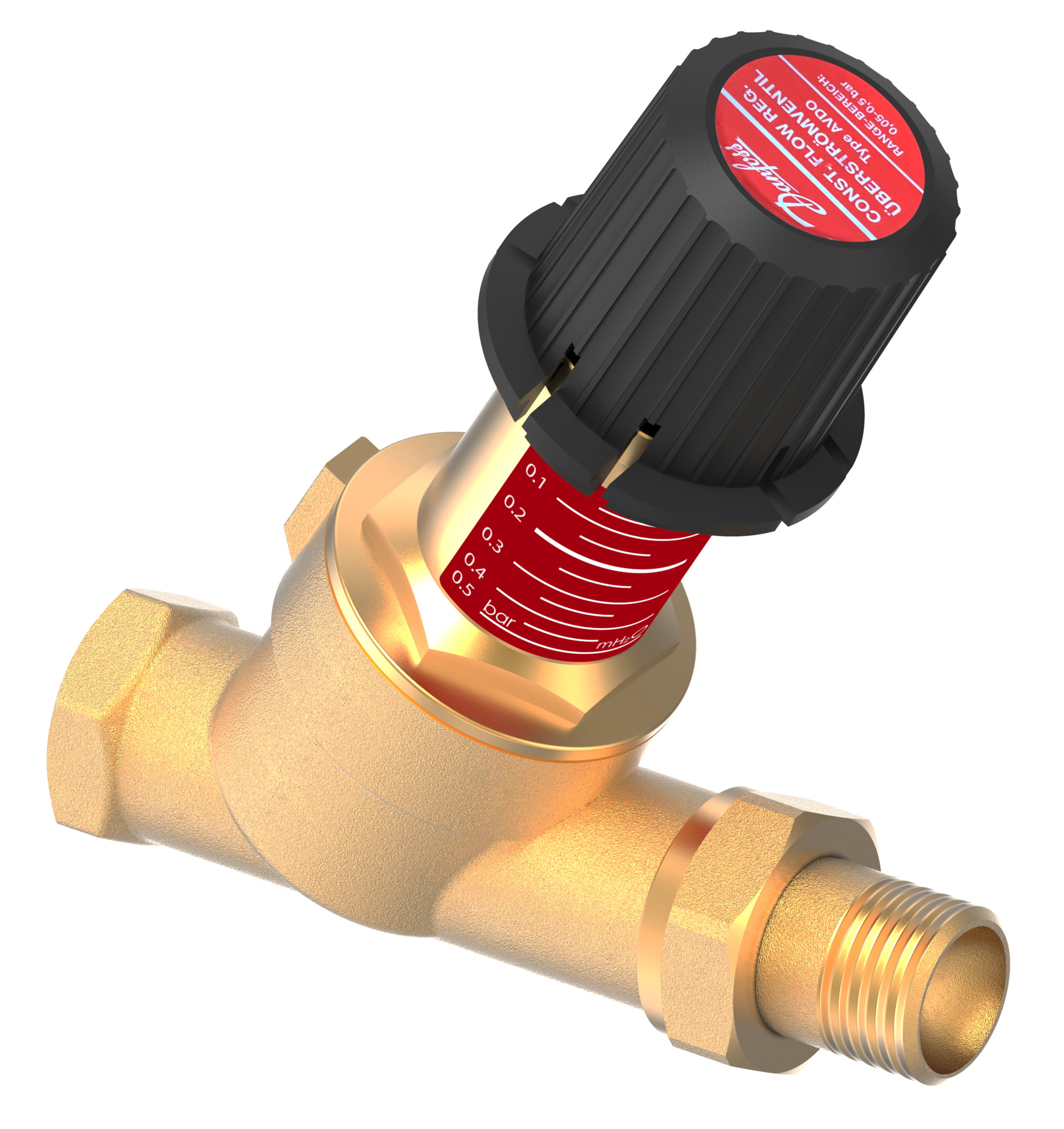 Danfoss Automatic Bypass Control, AVDO, DN 15, Straight, Internal thread, External thread