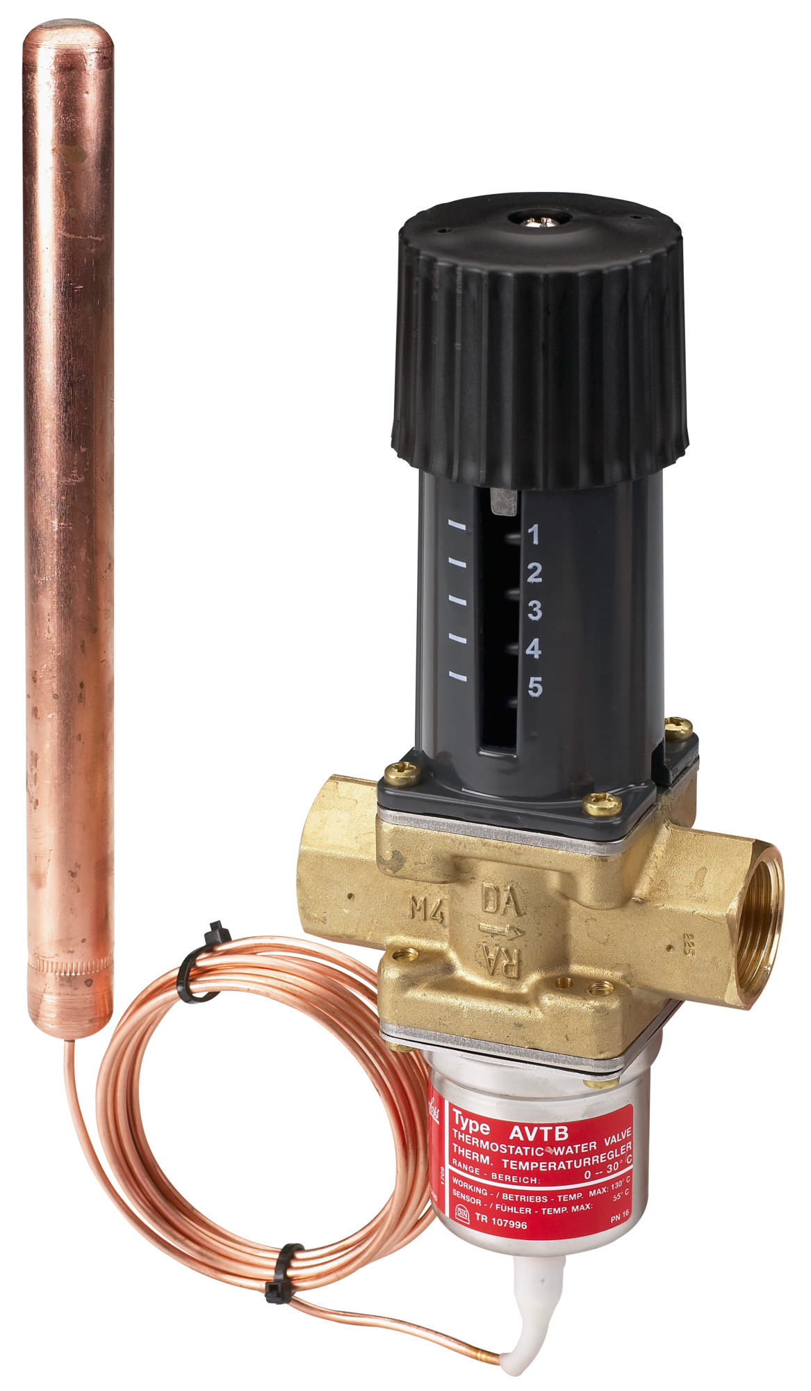 Danfoss AVTB, PN 16, DN 15, 1.9 m³/h, 0 °C - 30 °C, 2 m, External Thread