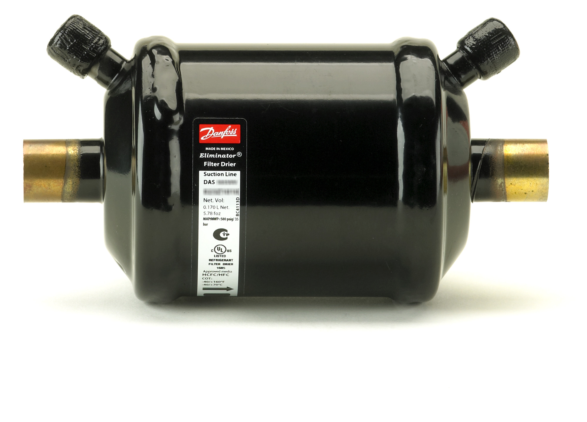 Danfoss Hermetic burn-out filter drier, DAS, 16 cu.in. DAS 165SVV