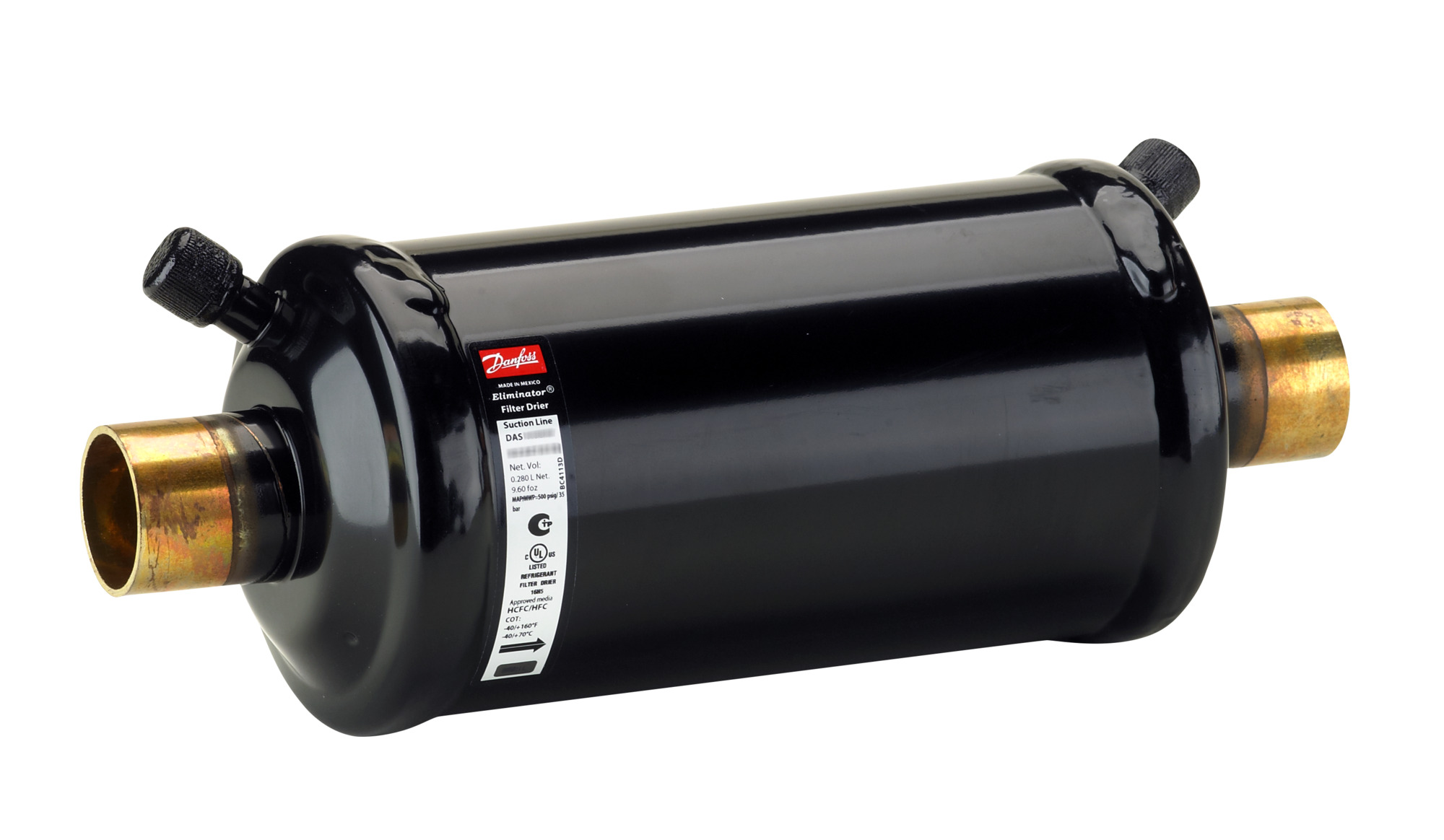 Danfoss Hermetic burn-out filter drier, DAS, 41 cu.in. DAS 417SVV